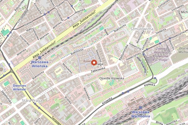 Map showing Zoni in Warsaw