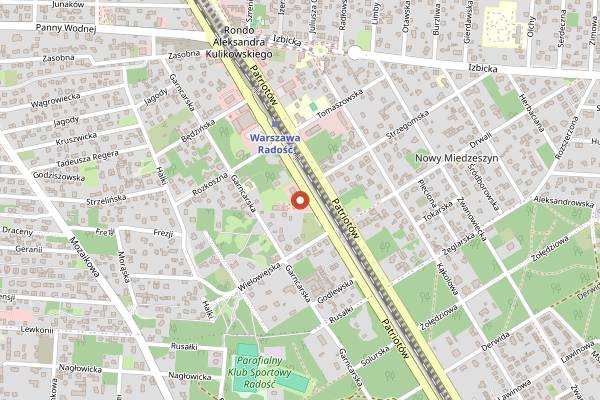 Map showing Pizza z Radości in Warsaw