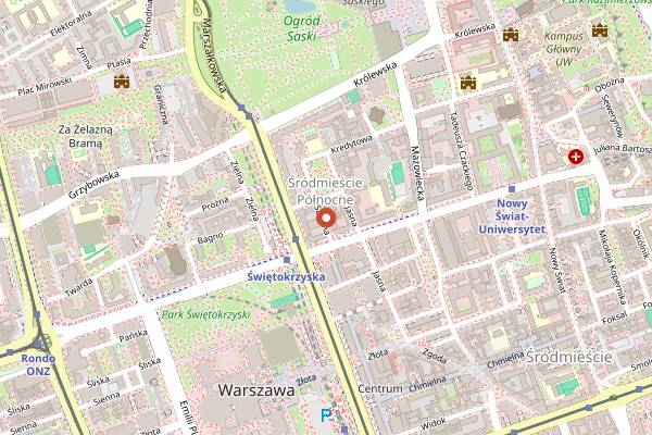 Map showing Banjaluka in Warsaw