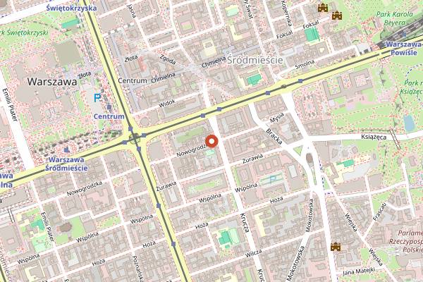 Map showing Bibenda in Warsaw