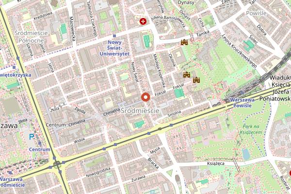 Map showing Coctail Bar Max & Dom Whisky in Warsaw