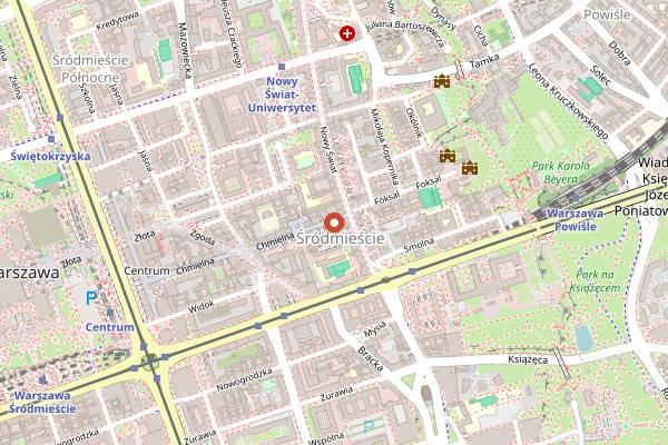 Map showing Jinn and Joy in Warsaw