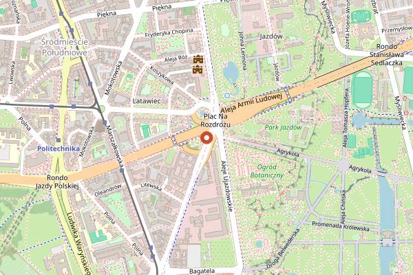 Map showing Pub Przejście in Warsaw