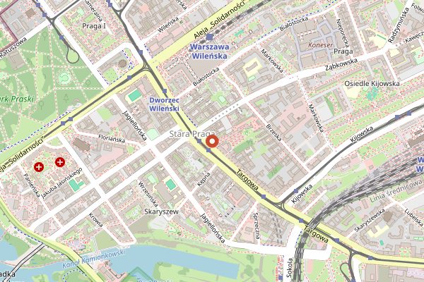 Map showing Bazar Rozyckiego in Warsaw