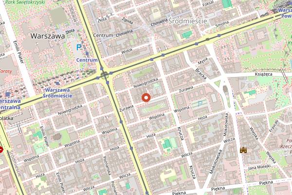 Map showing Glam Club in Warsaw