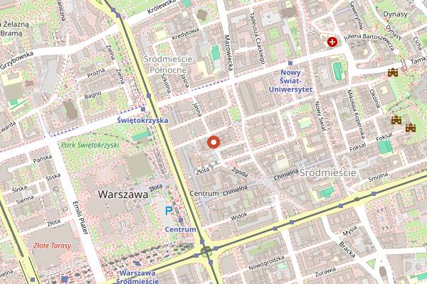Map showing Jasna 1 in Warsaw