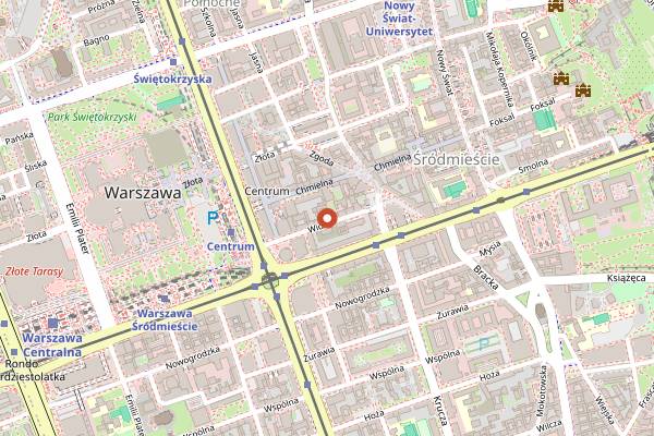 Map showing Ramona Bar in Warsaw