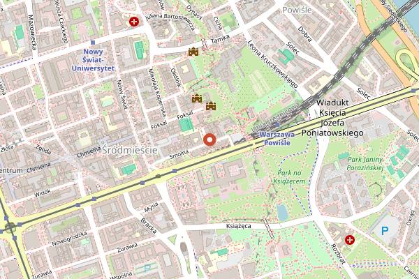 Map showing Smolna in Warsaw