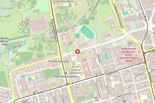 Map showing Klub Stodola in Warsaw