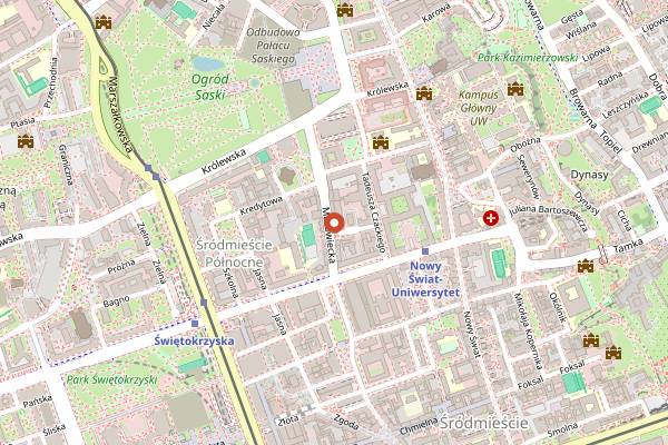 Map showing Tygmont Live Club in Warsaw