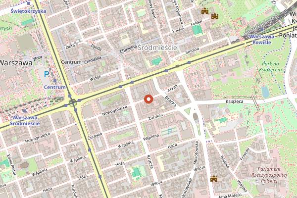 Map showing Weles in Warsaw