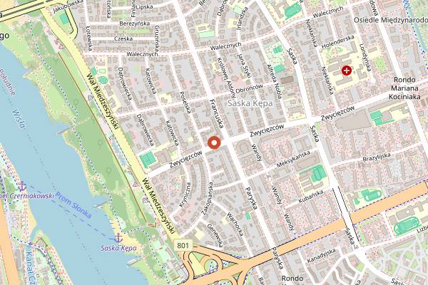 Map showing AHAAN in Warsaw