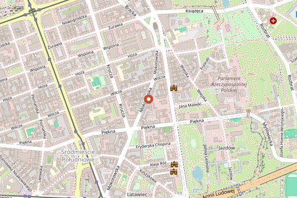 Map showing Alewino in Warsaw