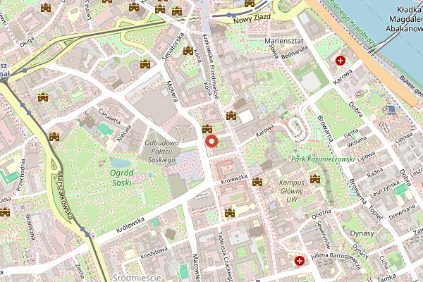 Map showing Epoka in Warsaw