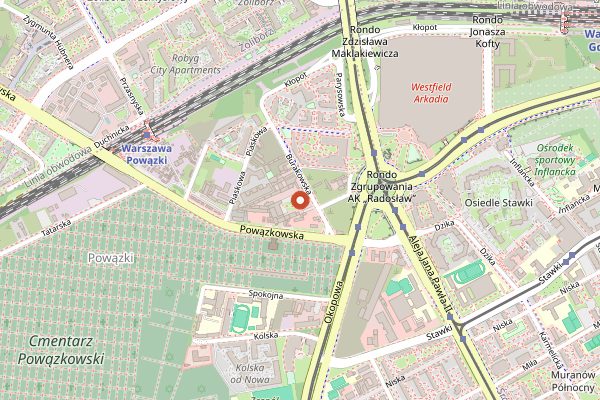 Map showing Mielzynski Wine Bar in Warsaw