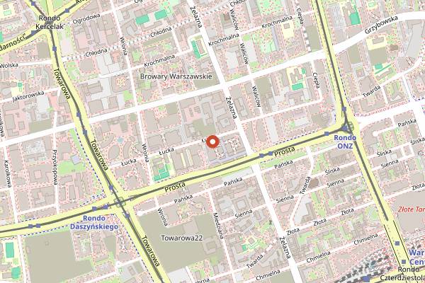 Map showing Minute Steak Corner in Warsaw