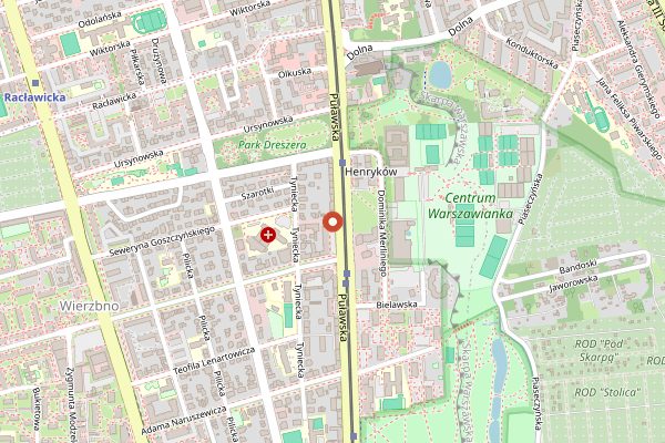 Map showing Stary Dom in Warsaw