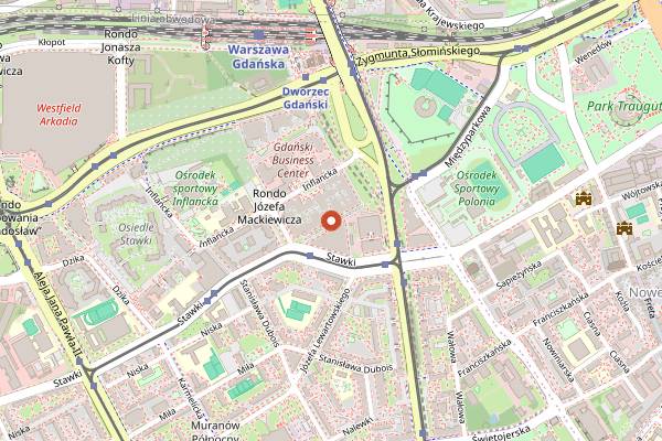 Map showing Sushi Muranów in Warsaw