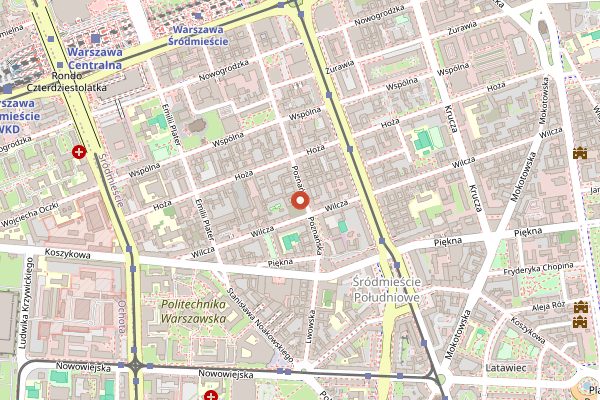 Map showing Tel Aviv Urban Food in Warsaw