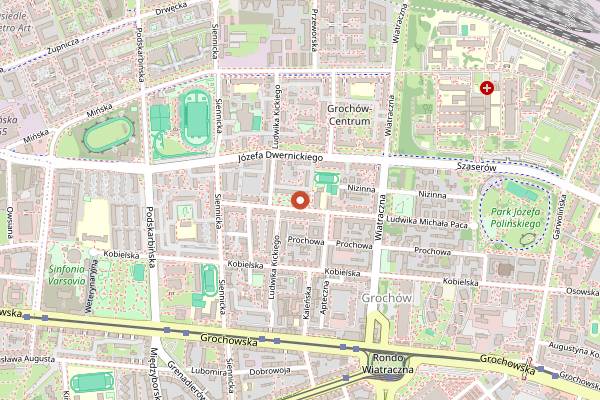 Map showing Vero Pizza in Warsaw