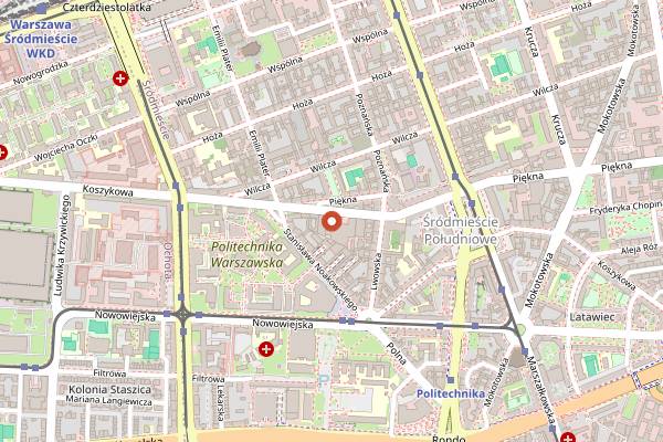 Map showing Mango Vegan Street Food (Hala Koszyki) in Warsaw