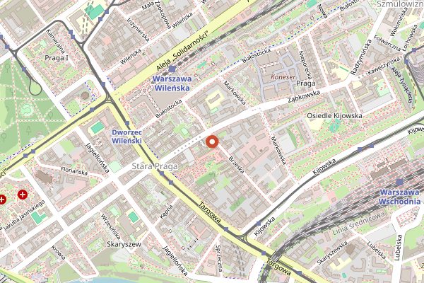 Map showing Pyzy, Flaki Gorace! in Warsaw