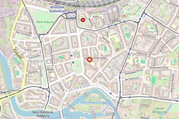 Map showing Piekarnia Złoto Nadodrza in Wrocław