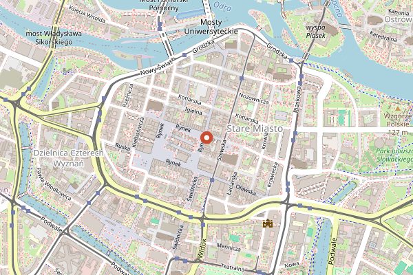 Map showing Browar Złoty Pies in Wrocław