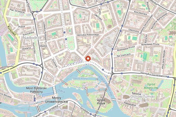 Map showing Nadodrze Cafe Resto Bar in Wrocław