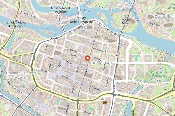 Map showing Restauracja Wrocławska in Wrocław
