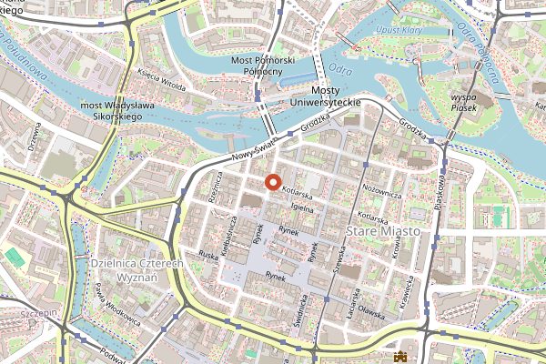 Map showing El Gato Specialty Coffee Roasters in Wrocław