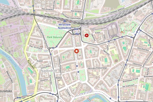 Map showing Enklawa Cafe Nadodrze in Wrocław