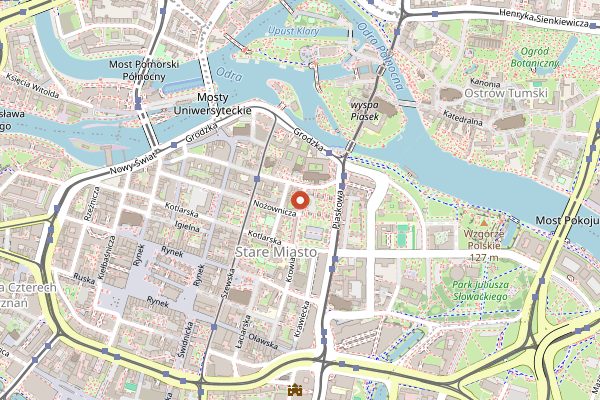 Map showing CUDO Vegan Sushi in Wrocław