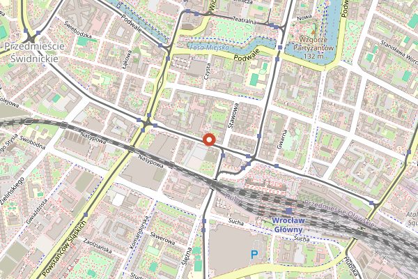 Map showing Niewinność Wine Bar in Wrocław