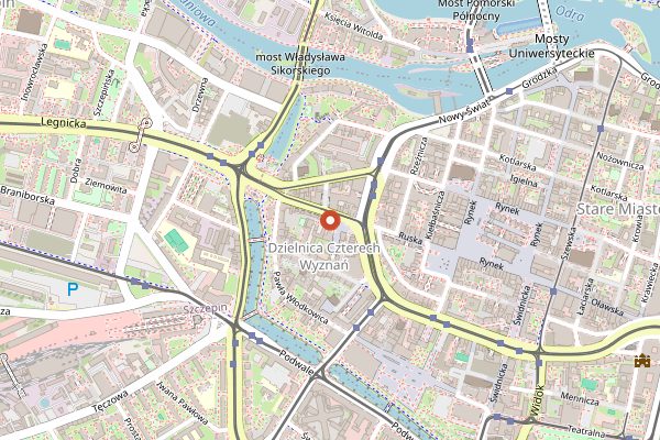 Map showing Zapiekarnik in Wrocław