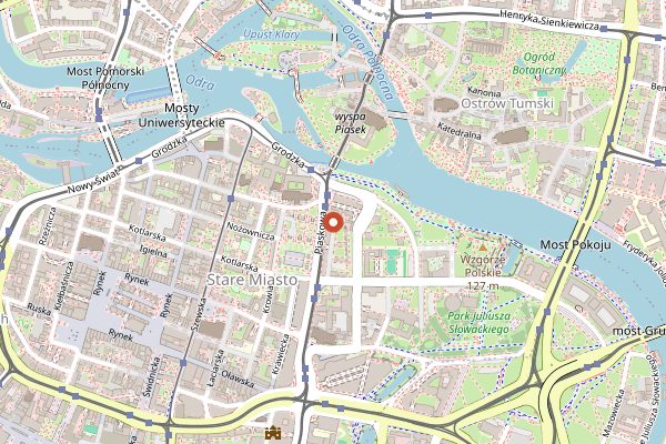 Map showing Hala Targowa in Wrocław