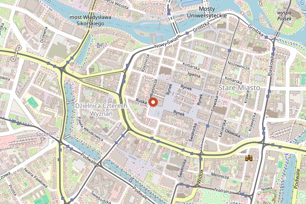 Map showing Młoda Polska bistro & pianino in Wrocław