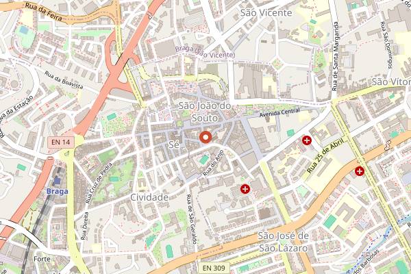 Map showing Frigideiras do Cantinho in Braga