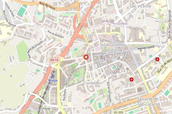 Map showing Tíbias de Braga in Braga