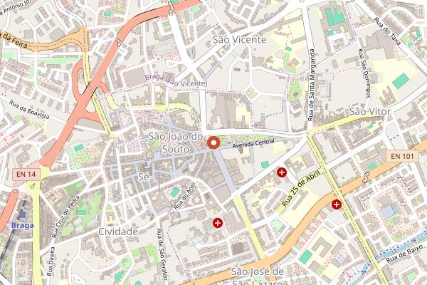 Map showing Cafe Vianna Bar in Braga