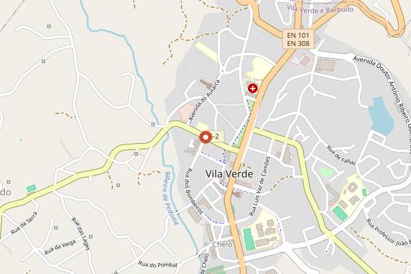 Map showing Letraria Brewpub Vila Verde in Braga