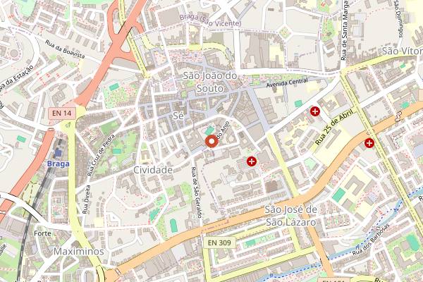 Map showing Nordico Coffee Shop in Braga