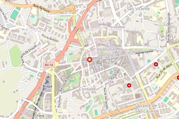 Map showing Coretto Cafe e Tortaria in Braga