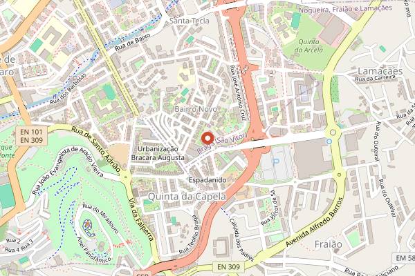Map showing Prestigium in Braga