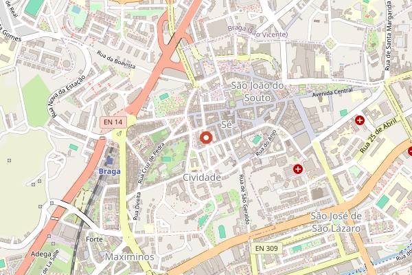 Map showing Cozinha da Sé in Braga