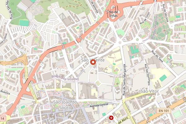 Map showing Dom Augusto in Braga