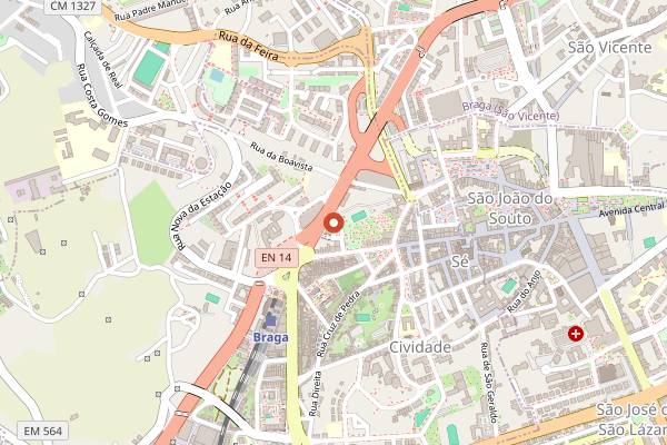 Map showing Restaurante O Jacó in Braga