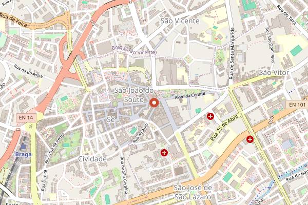 Map showing Cafe A Brasileira in Braga