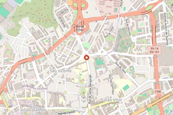 Map showing Casa de Moroccos Halal Food in Braga