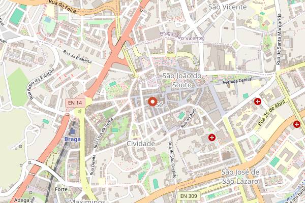 Map showing Mal Amado in Braga
